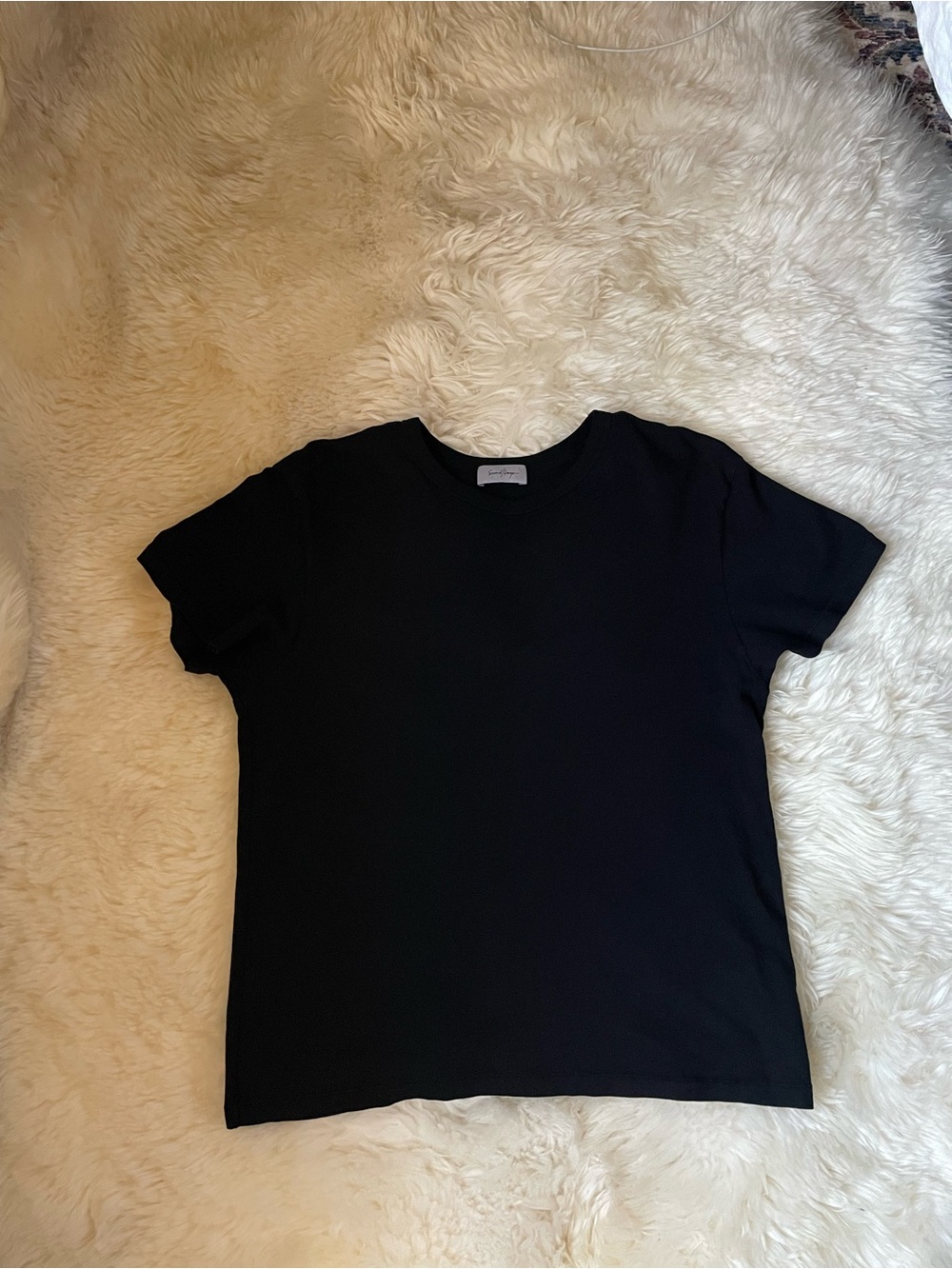 Sold out Second / layer black single stitch slim crop men’s baby t shirt